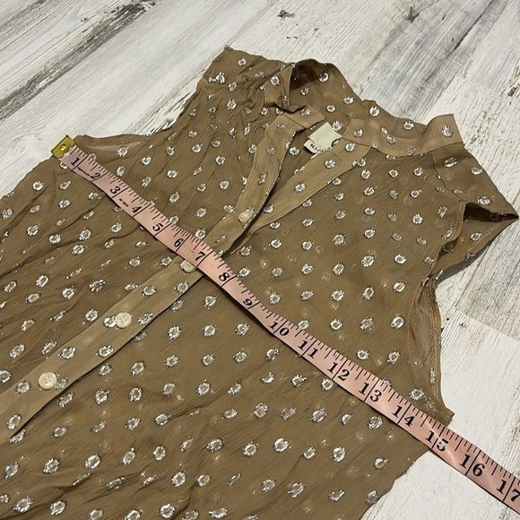Koch Silk Metallic Blend Sleeveless Blouse Size XS - Picture 6 of 7